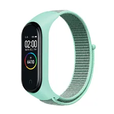 Ремешок нейлоновый для фитнес-браслета Xiaomi Mi Band 5, Бирюзовый