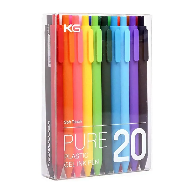Набор гелевых ручек Xiaomi KACO Pure Plastic Gel Ink Pen 20шт. (цветные чернила)