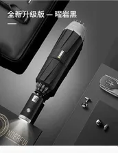 Зонт Xiaomi Zuodu автоматический реверсивный с фонарем (черный) (ZD-BL)